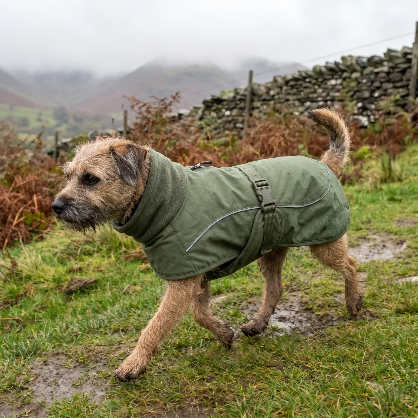 The Fell Coat worn outdoors